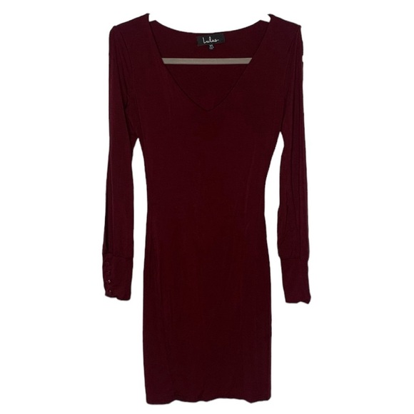 Lulus Red Long Sleeve Bodycon Mini Dress - Picture 2 of 14